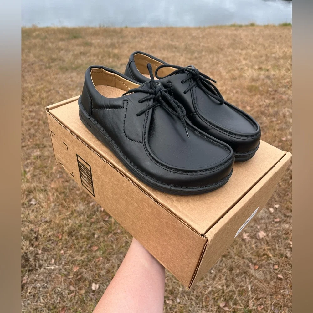 NWOT Birkenstock Black Pasadena Swartz Leather Shoes EU Size 37/US Size 4.5